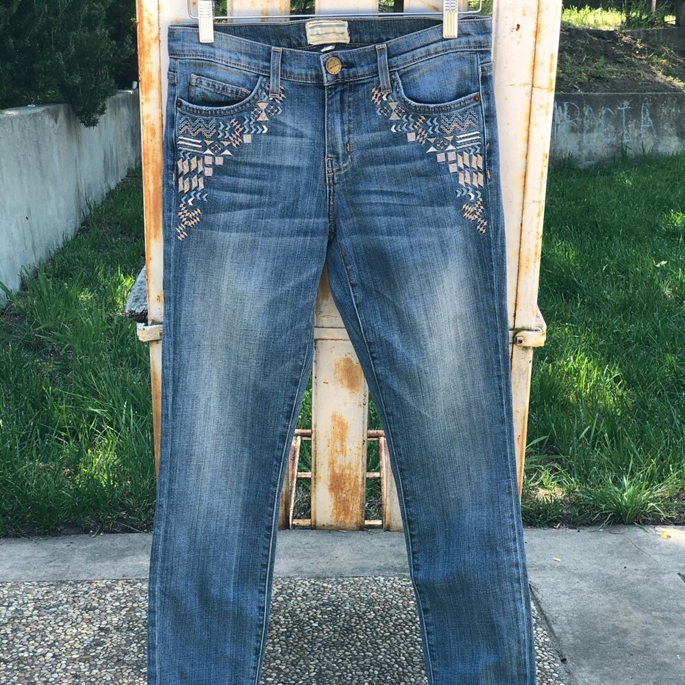 Current Elliot Embroidered Jeans 27